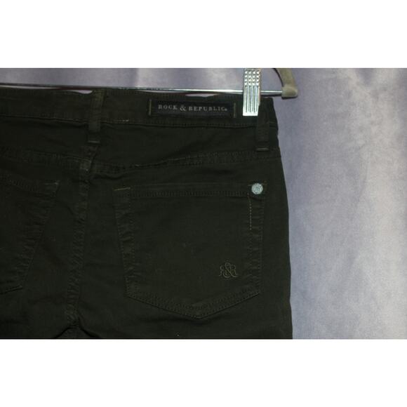Rock & Republic Skinny Pants Military Dark Green Low Rise Size 25 - Picture 6 of 8